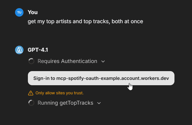 User-specific OAuth authentication flow