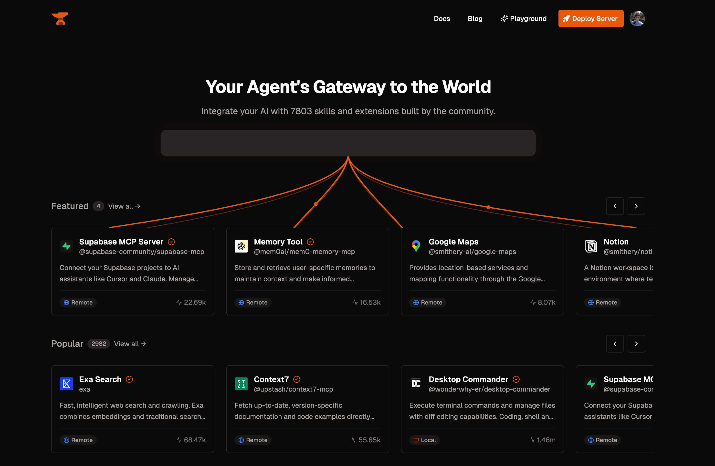 Smithery Search Interface