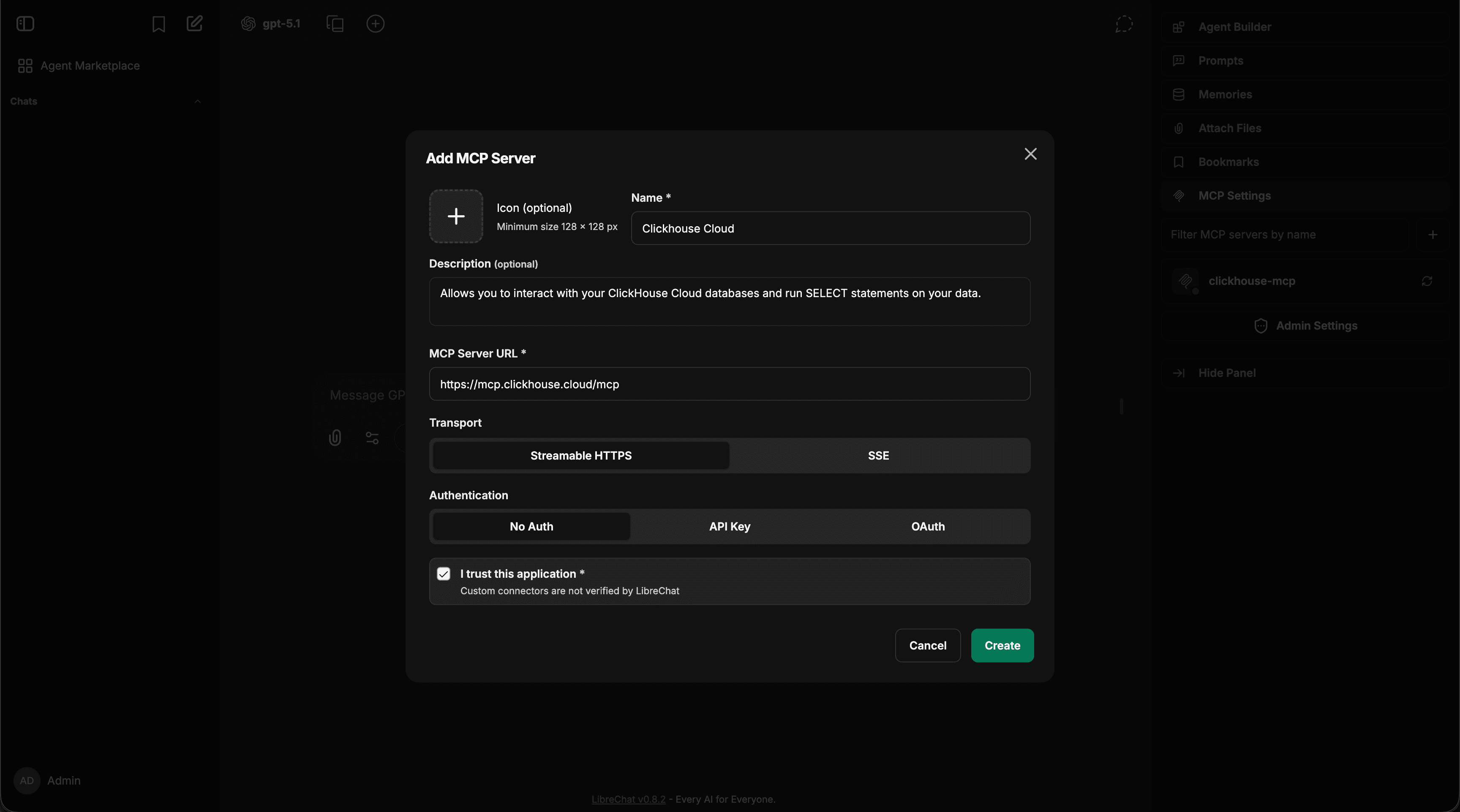 Add MCP Server Dialog